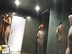 4 movies - Nice looking chicks with hairy pussies get shot on cam when taking a shower